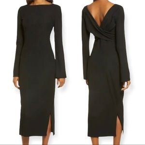 REFORMATION black classic ribbed maxi dress